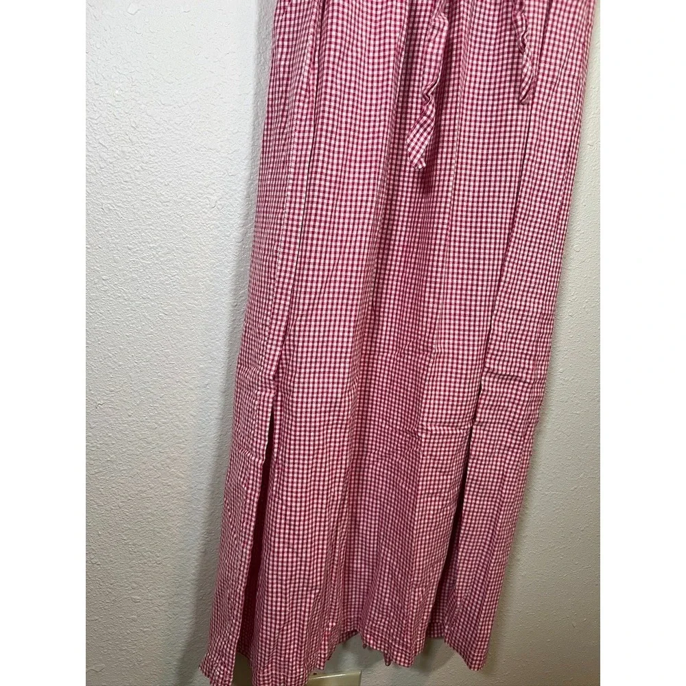 Prairie Costume Dress Red Gingham Farm Girl Dorothy Farm Theater Wardrobe Cotton - Picture 14 of 15